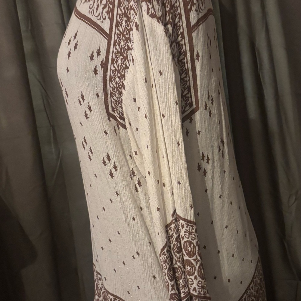 Ruby Rd. Cream And Brown Patterned Blouse - image 4